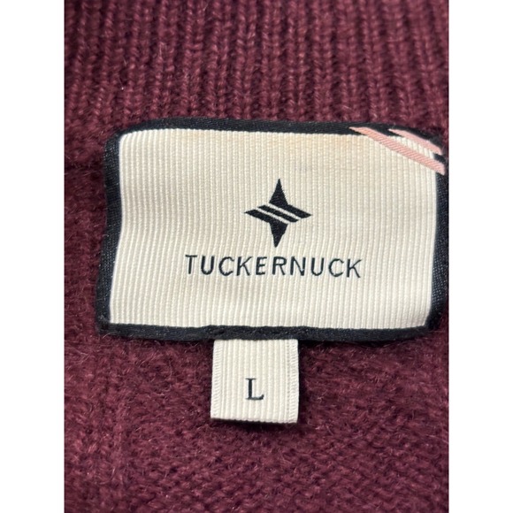 Tuckernuck 100% Cashmere Eloise Cable Knit Boyfriend Oxblood Sweater Women's L - Picture 9 of 10